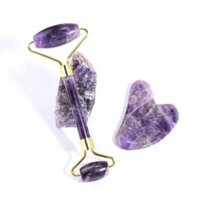 Amethyst Face Roller and Finger Gua Sha Stone Set