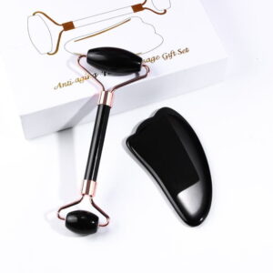 Black Obsidian Facial Masssage Roller Guasha Tool Set