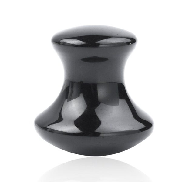Black Obsidian Facial Masssage Roller Mushroom Shaped Gua sha Tool Set (without box) - Image 3