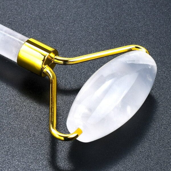 Clear Quartz Facial Masssage Jade Roller Gua Sha Tool Set - Image 5