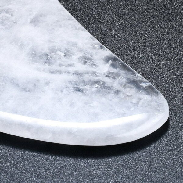 Clear Quartz Facial Masssage Jade Roller Gua Sha Tool Set - Image 6