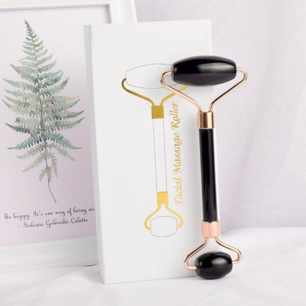 Double Head Black Obsidian Face Massage Roller - Image 3