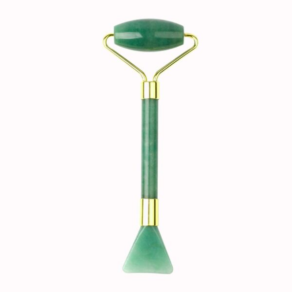 Double Head Green Aventurine Multifunctional Mask Brush Massage Face Roller - Image 2