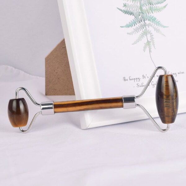 Double Head Tiger Eye Face Massage Roller - Image 4