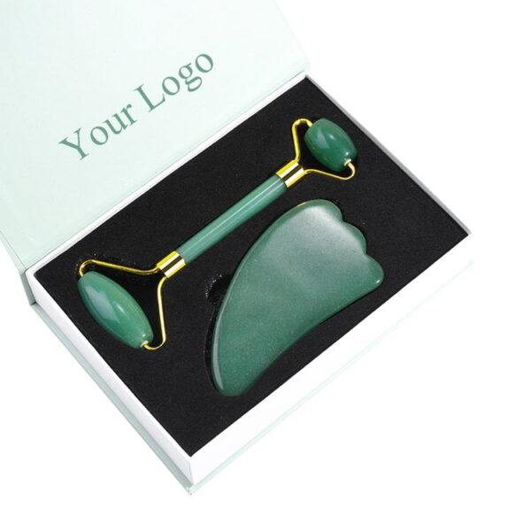Natural Green Aventurine Roller and Horn Gua sha Massage Set - Image 6