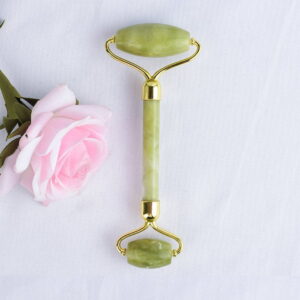 Double Head Green Jade Facial Massage Roller With Butterfly Frame