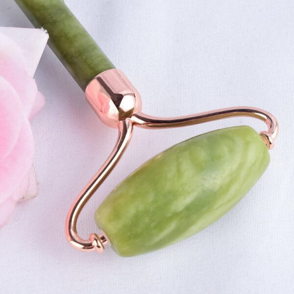 Double Head Green Jade Facial Massage Roller With Butterfly Frame - Image 4