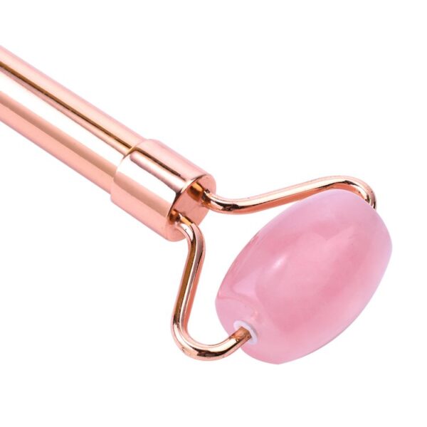 Metal Pole Rose Quartz Jade Roller