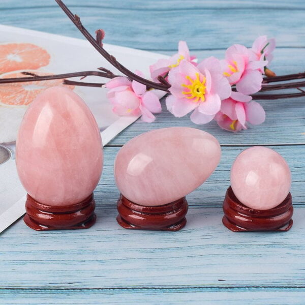 Undrilled Rose Quartz Yoni Eggs Set - Image 3
