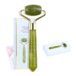 Natural Single Ended Green Jade Face Massage Roller for Wrinkle Removal