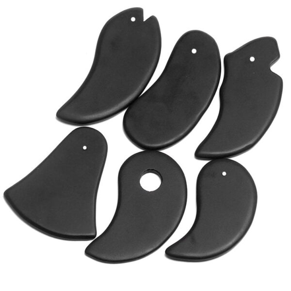 Horn Shape Blue Spot Jasper Gua Sha Massage Tool - Image 2