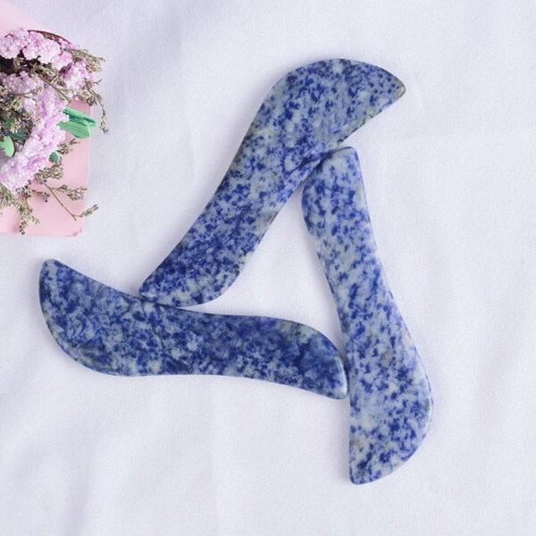S Shape Blue Spot Jasper Gua Sha Massage Tool - Image 3