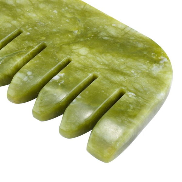 Comb Shape Green Jade Gua Sha Massage Tool - Image 3