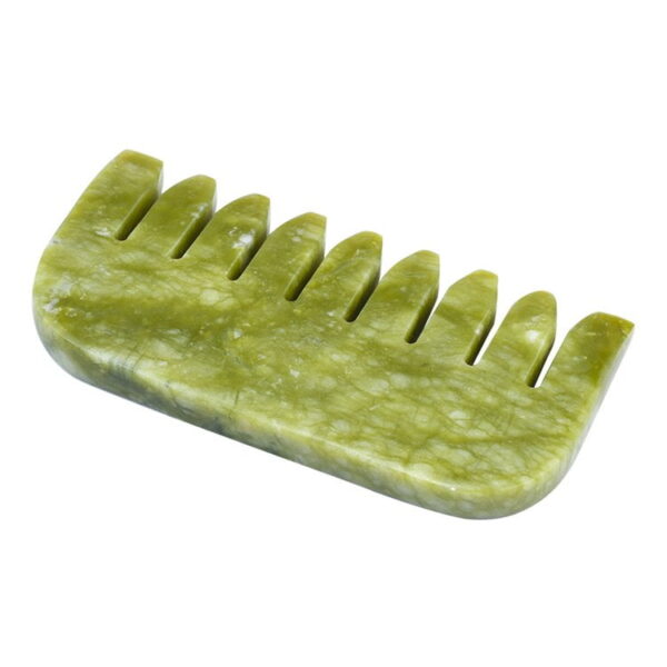 Comb Shape Green Jade Gua Sha Massage Tool - Image 2