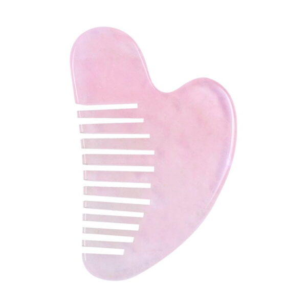 rose quartz gua sha comb