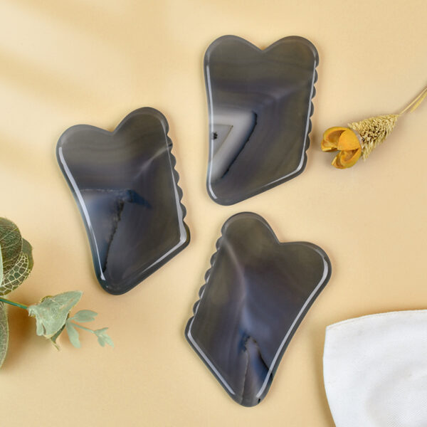 Grey Agate Gua Sha Massage Tool - Image 2