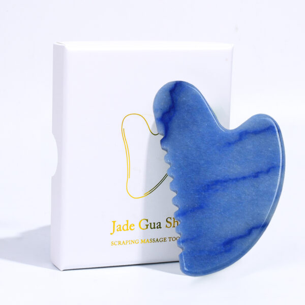 Heart Shaped Natural Blue Aventurine Gua Sha With Teeth Massage Scraping Tool - Image 5