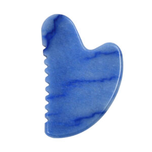 Heart Shaped Natural Blue Aventurine Gua Sha With Teeth Massage Scraping Tool